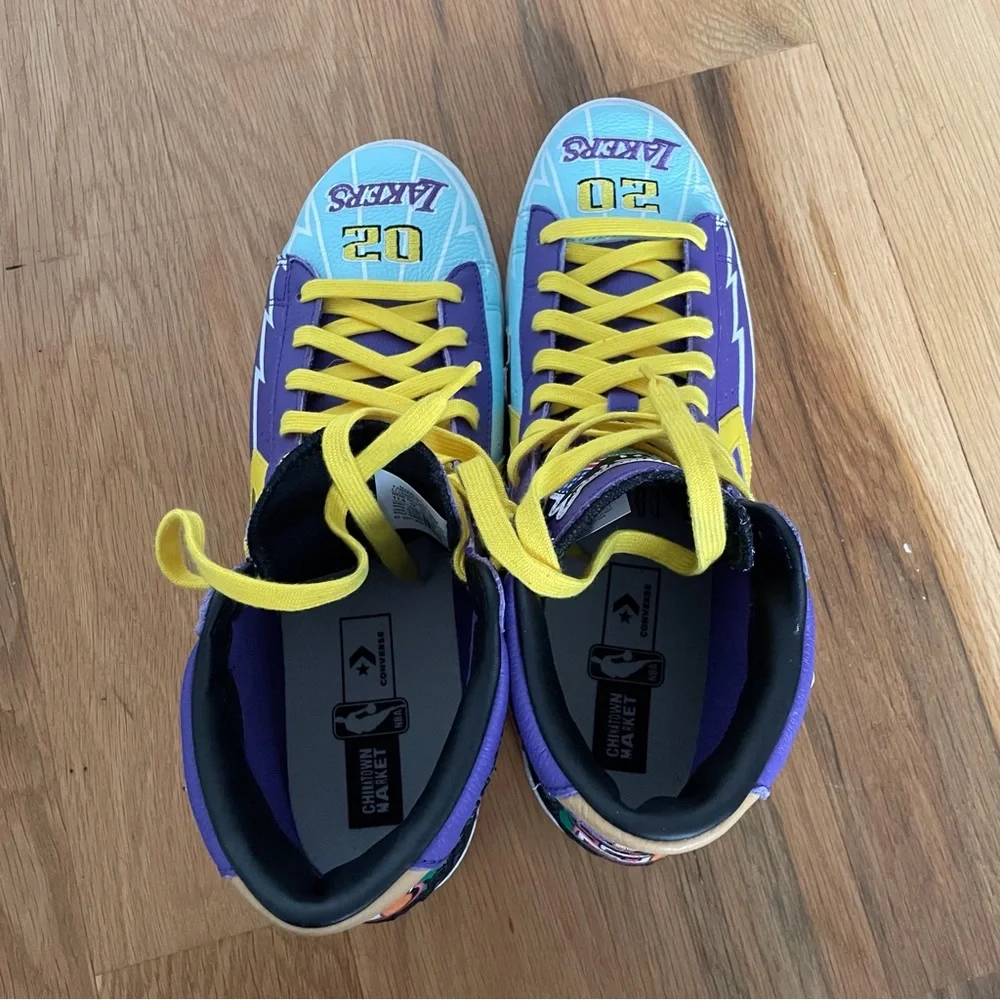 (Chinatown)Market Converse men’s size 11.5 “Lakers 3-peat” EUC w/ box - Picture 5 of 8